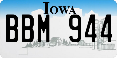 IA license plate BBM944