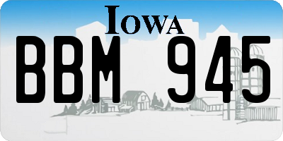 IA license plate BBM945