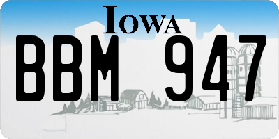 IA license plate BBM947
