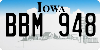IA license plate BBM948
