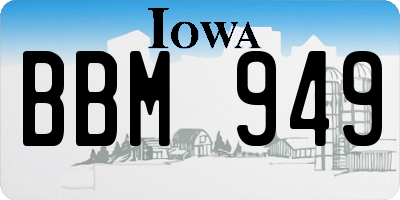 IA license plate BBM949