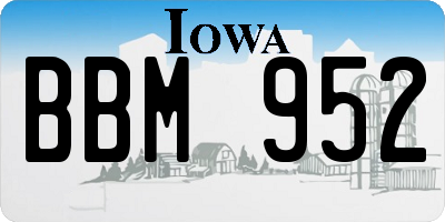 IA license plate BBM952