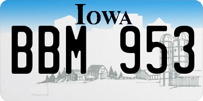 IA license plate BBM953
