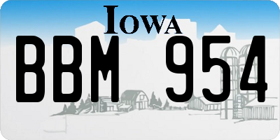 IA license plate BBM954
