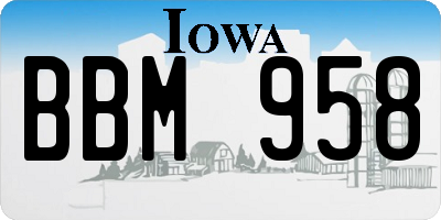 IA license plate BBM958