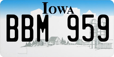 IA license plate BBM959