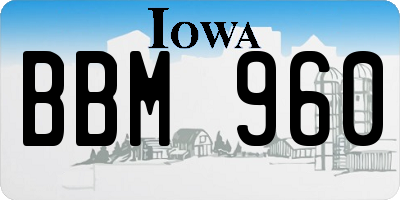 IA license plate BBM960