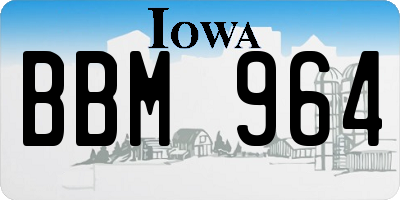 IA license plate BBM964