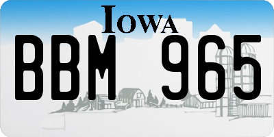 IA license plate BBM965