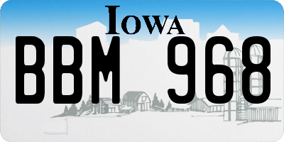 IA license plate BBM968