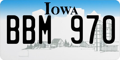 IA license plate BBM970