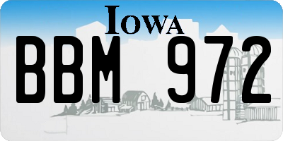 IA license plate BBM972