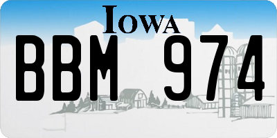 IA license plate BBM974