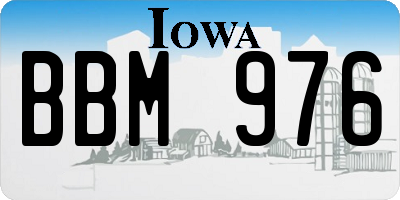 IA license plate BBM976