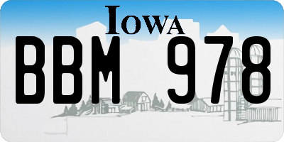 IA license plate BBM978