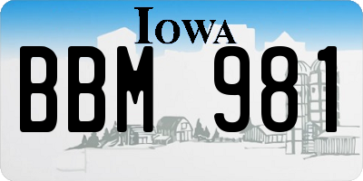 IA license plate BBM981