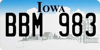 IA license plate BBM983