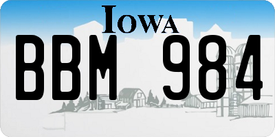 IA license plate BBM984