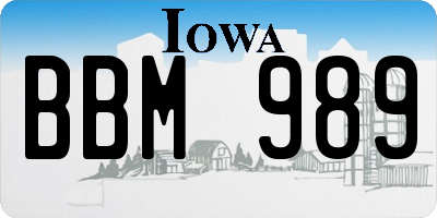 IA license plate BBM989