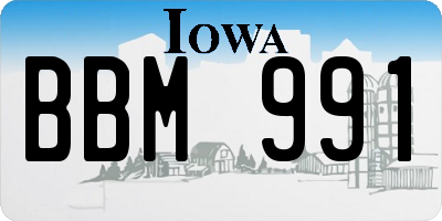 IA license plate BBM991