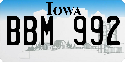 IA license plate BBM992