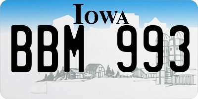 IA license plate BBM993
