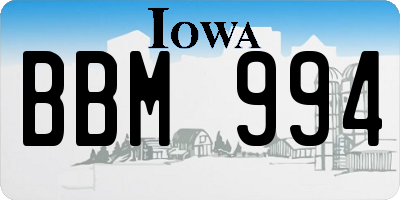 IA license plate BBM994