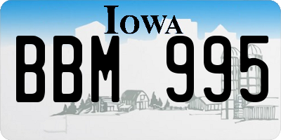 IA license plate BBM995