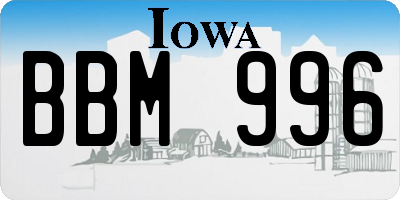 IA license plate BBM996