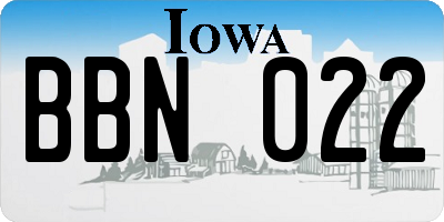 IA license plate BBN022