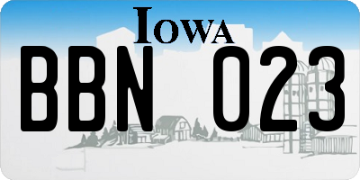 IA license plate BBN023