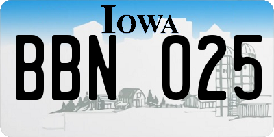 IA license plate BBN025