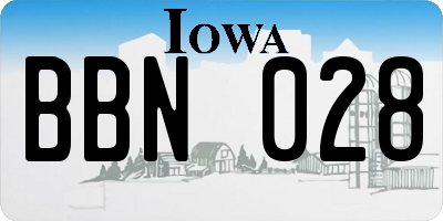 IA license plate BBN028