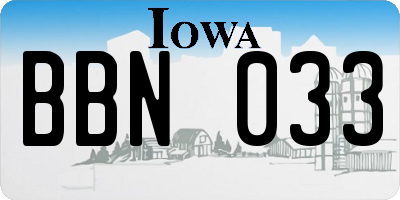 IA license plate BBN033