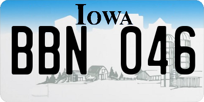 IA license plate BBN046