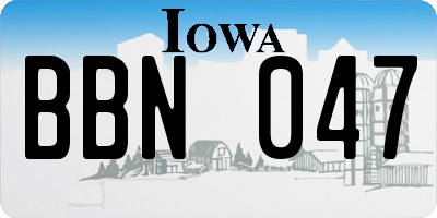IA license plate BBN047