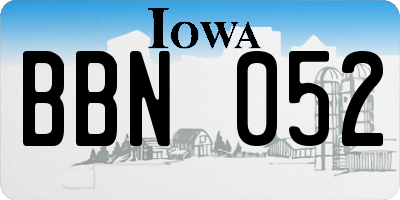 IA license plate BBN052