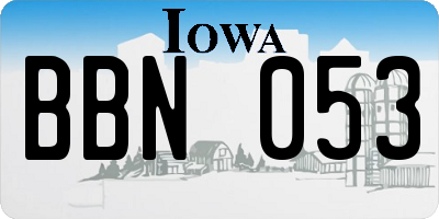 IA license plate BBN053