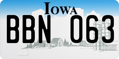 IA license plate BBN063