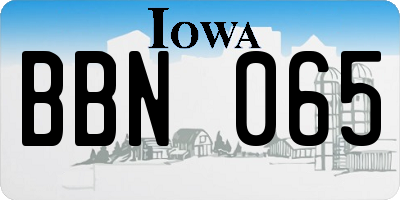 IA license plate BBN065