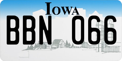 IA license plate BBN066