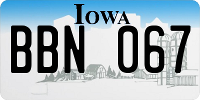 IA license plate BBN067