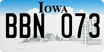 IA license plate BBN073