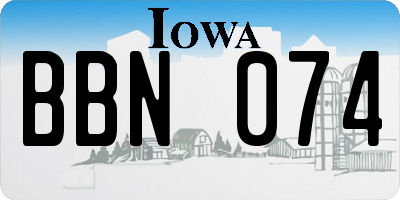 IA license plate BBN074