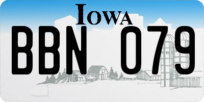 IA license plate BBN079