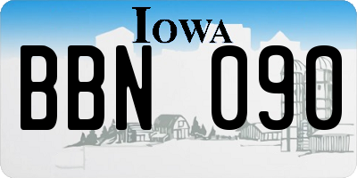 IA license plate BBN090