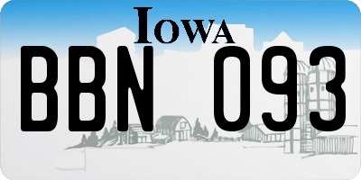 IA license plate BBN093