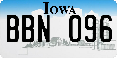 IA license plate BBN096