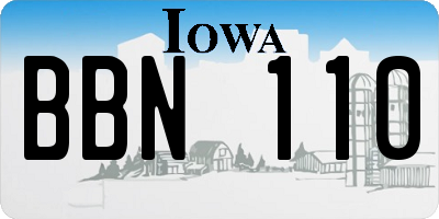IA license plate BBN110
