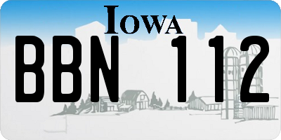 IA license plate BBN112
